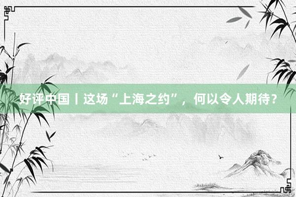 好评中国丨这场“上海之约”，何以令人期待？