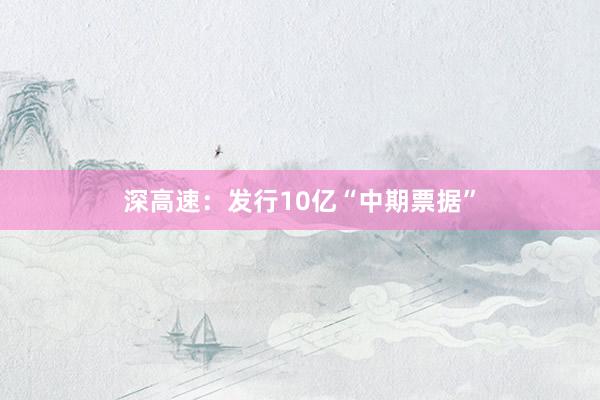 深高速：发行10亿“中期票据”