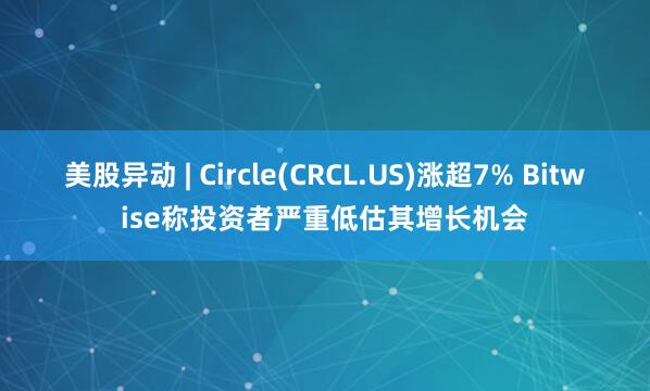 美股异动 | Circle(CRCL.US)涨超7% Bitwise称投资者严重低估其增长机会