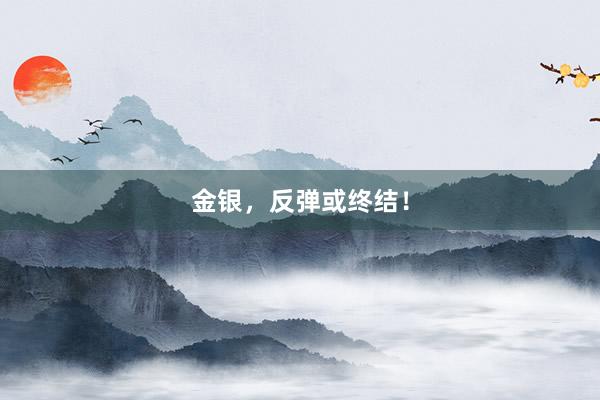 金银，反弹或终结！