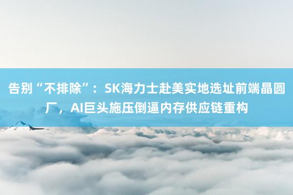 告别“不排除”：SK海力士赴美实地选址前端晶圆厂，AI巨头施压倒逼内存供应链重构