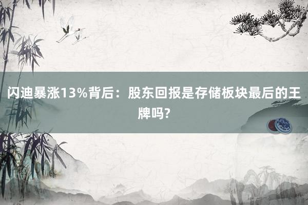 闪迪暴涨13%背后：股东回报是存储板块最后的王牌吗?