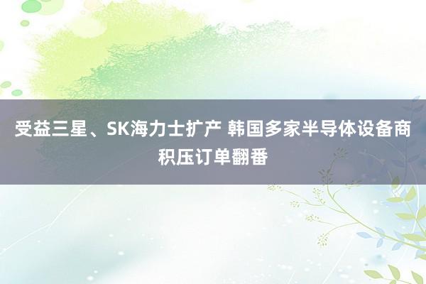 受益三星、SK海力士扩产 韩国多家半导体设备商积压订单翻番