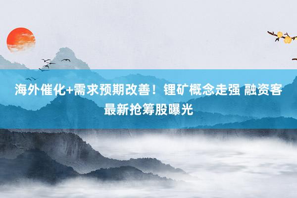 海外催化+需求预期改善！锂矿概念走强 融资客最新抢筹股曝光