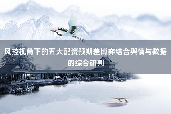 风控视角下的五大配资预期差博弈结合舆情与数据的综合研判