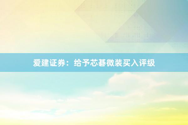 爱建证券：给予芯碁微装买入评级