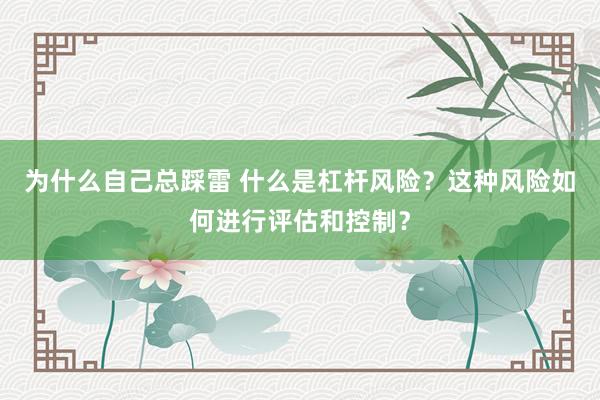 为什么自己总踩雷 什么是杠杆风险？这种风险如何进行评估和控制？
