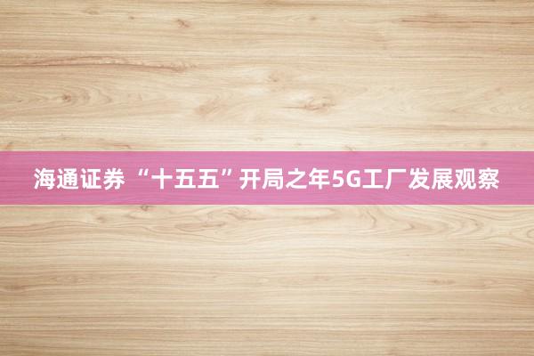海通证券 “十五五”开局之年5G工厂发展观察