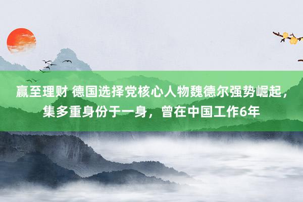 赢至理财 德国选择党核心人物魏德尔强势崛起，集多重身份于一身，曾在中国工作6年