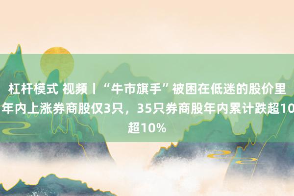 杠杆模式 视频丨“牛市旗手”被困在低迷的股价里。年内上涨券商股仅3只，35只券商股年内累计跌超10%